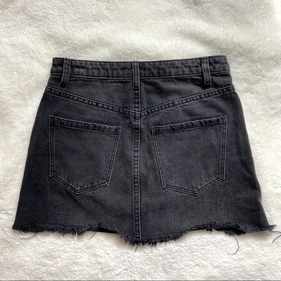 Free People Black Denim Mini Skirt Size 25 - Picture 9 of 13